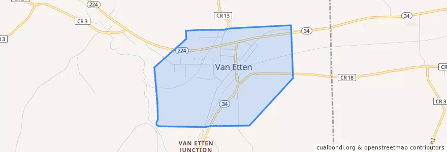 Mapa de ubicacion de Van Etten.