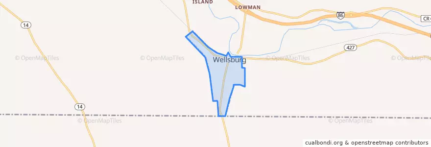 Mapa de ubicacion de Wellsburg.