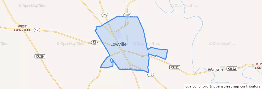 Mapa de ubicacion de Lowville.