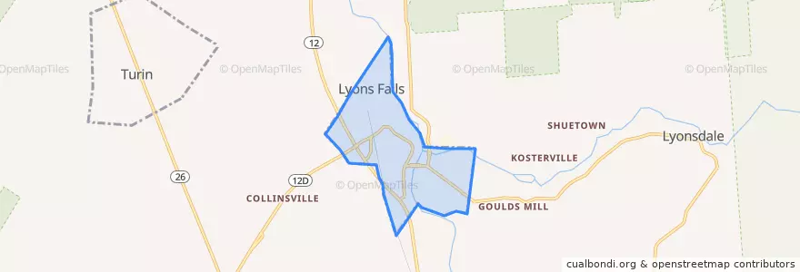 Mapa de ubicacion de Lyons Falls.
