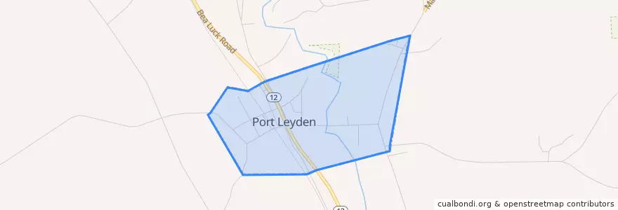 Mapa de ubicacion de Port Leyden.