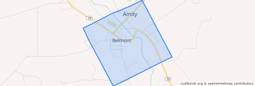 Mapa de ubicacion de Belmont.