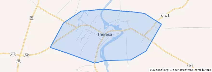 Mapa de ubicacion de Theresa.