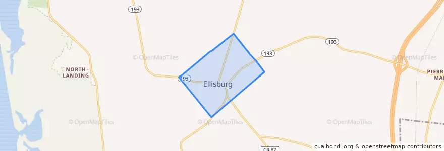 Mapa de ubicacion de Ellisburg.
