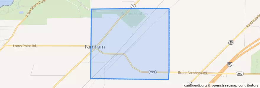 Mapa de ubicacion de Farnham.