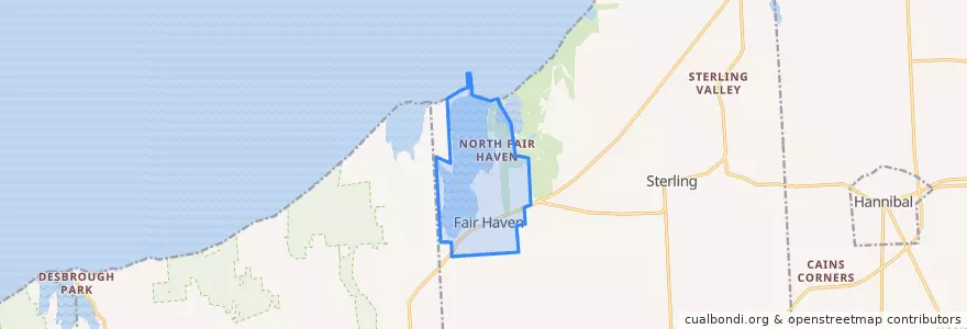 Mapa de ubicacion de Fair Haven.