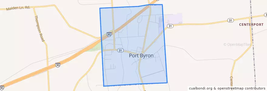 Mapa de ubicacion de Port Byron.