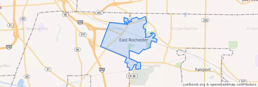 Mapa de ubicacion de East Rochester.