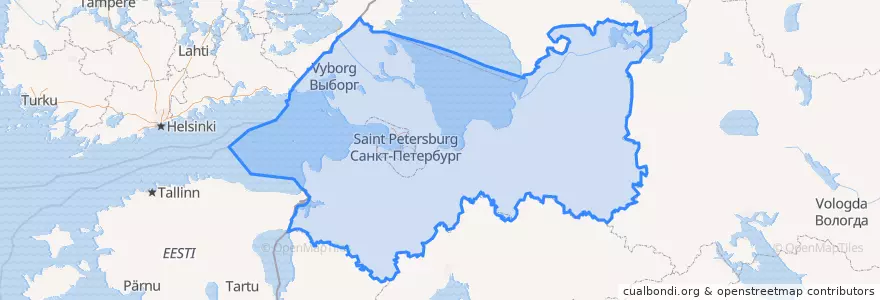 Mapa de ubicacion de Ленинградская область.
