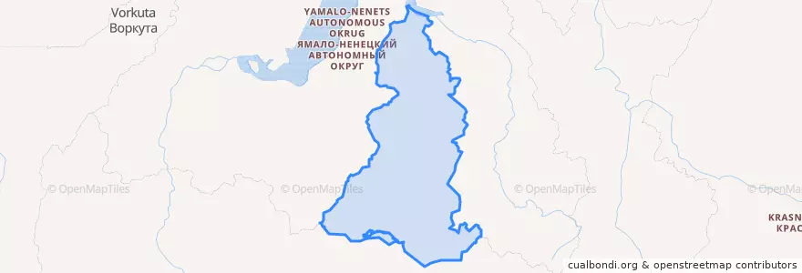 Mapa de ubicacion de Пуровский район.