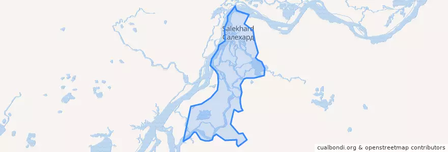 Mapa de ubicacion de городской округ Салехард.