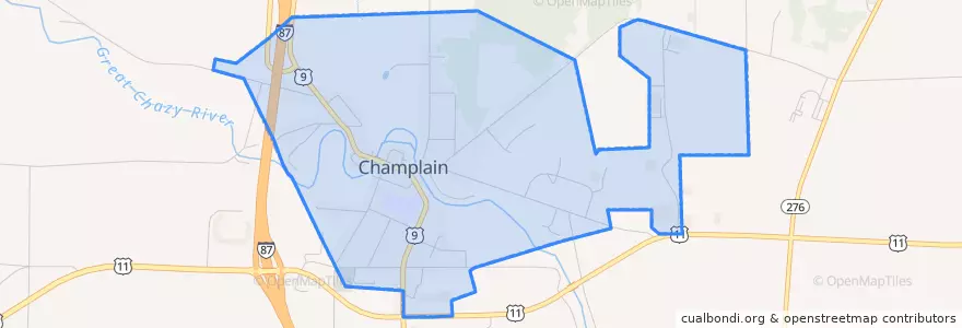 Mapa de ubicacion de Champlain.