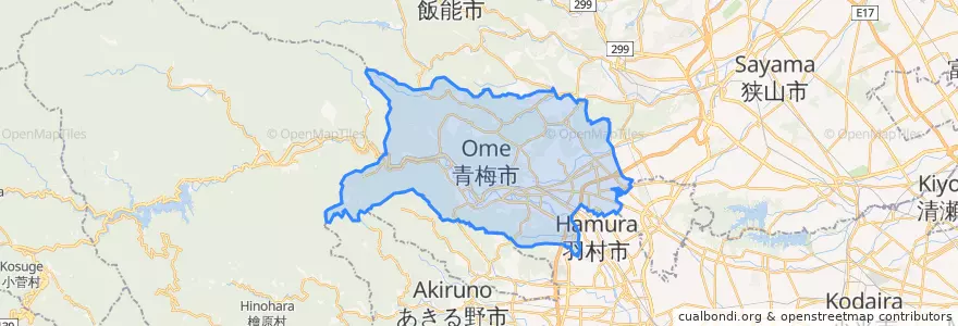 Mapa de ubicacion de 青梅市.