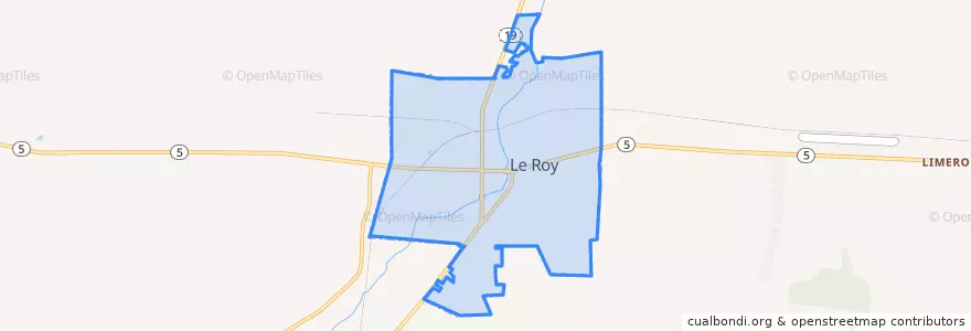 Mapa de ubicacion de Le Roy.
