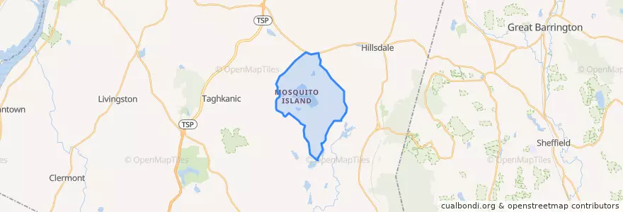 Mapa de ubicacion de Copake Lake.