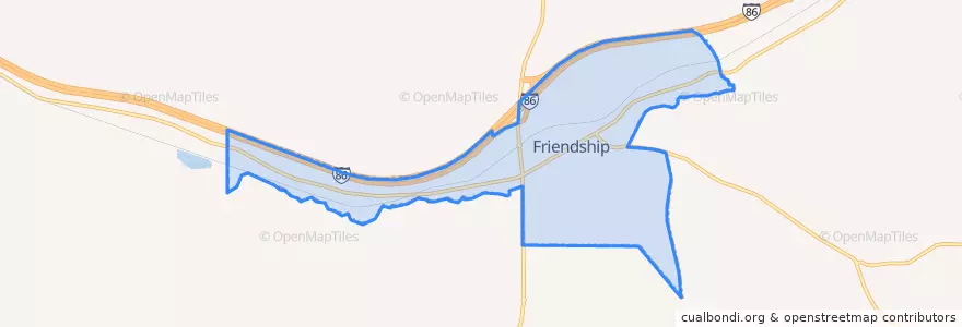 Mapa de ubicacion de Friendship.