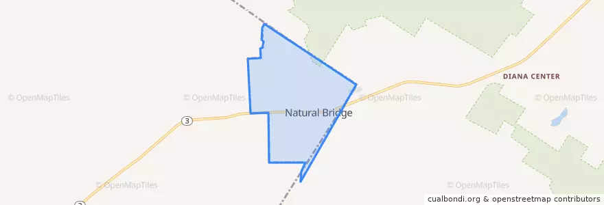 Mapa de ubicacion de Natural Bridge.