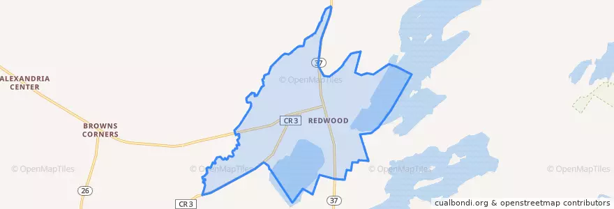 Mapa de ubicacion de Redwood.