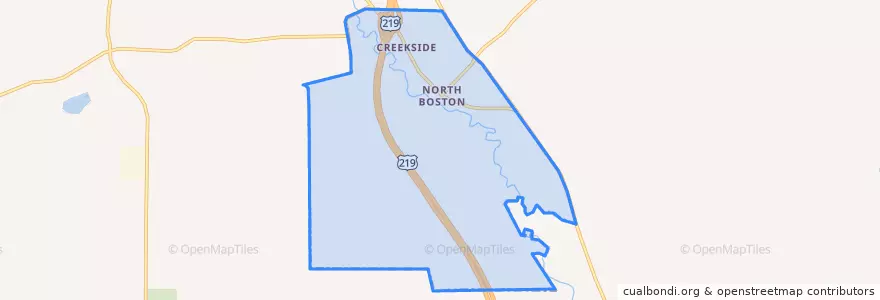Mapa de ubicacion de North Boston.
