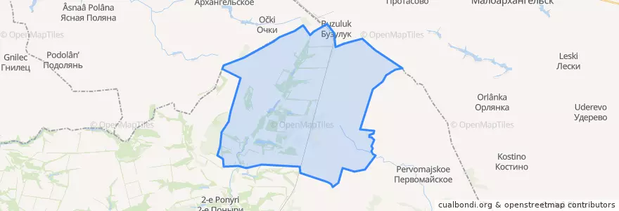 Mapa de ubicacion de 1-й Поныровский сельсовет.