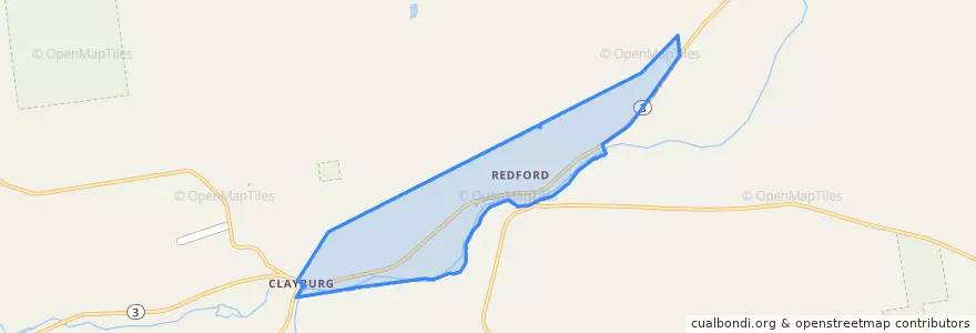 Mapa de ubicacion de Redford.