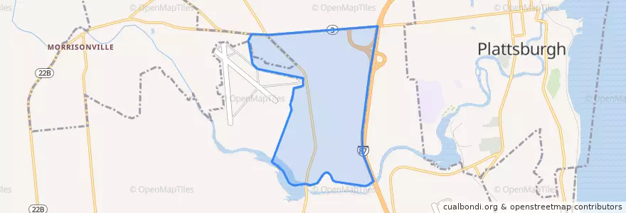 Mapa de ubicacion de Plattsburgh West.
