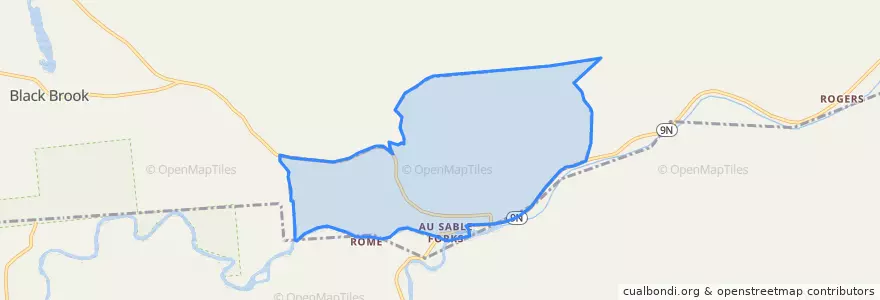 Mapa de ubicacion de Au Sable Forks.