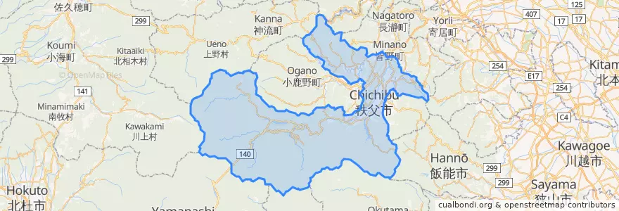 Mapa de ubicacion de Chichibu.