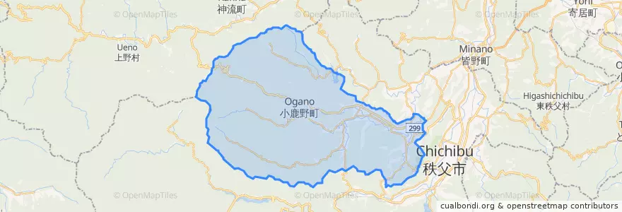 Mapa de ubicacion de 小鹿野町.