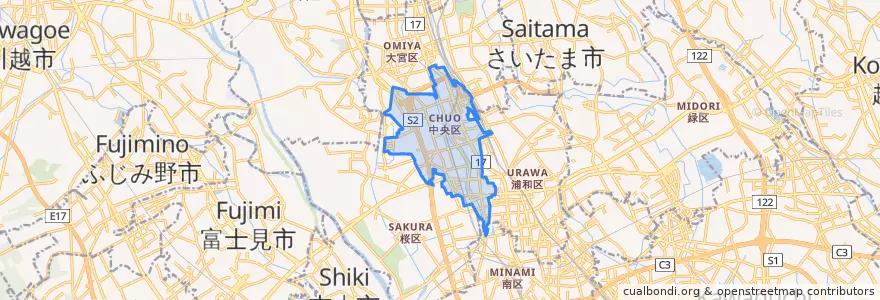 Mapa de ubicacion de Chuo Ward.