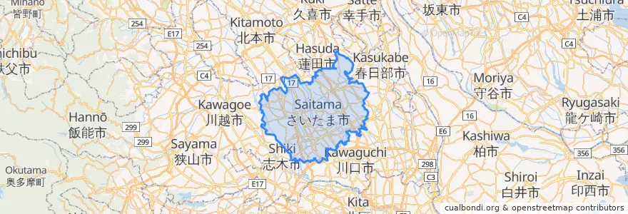 Mapa de ubicacion de さいたま市.
