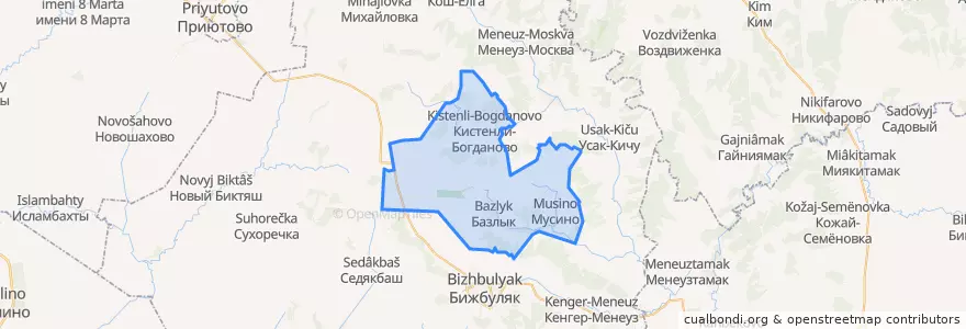 Mapa de ubicacion de Базлыкский сельсовет.