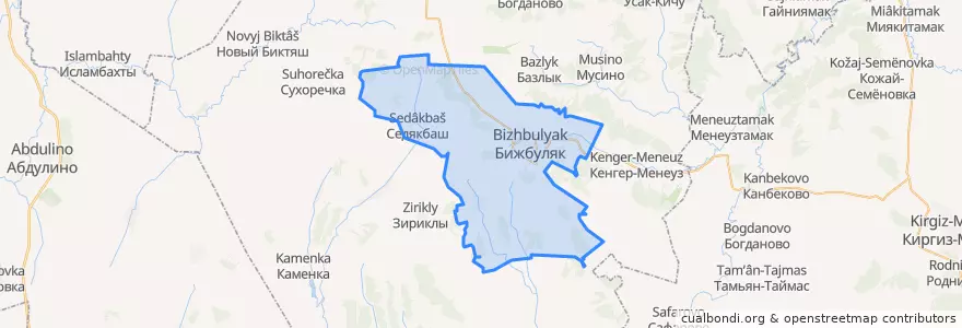 Mapa de ubicacion de Бижбулякский сельсовет.