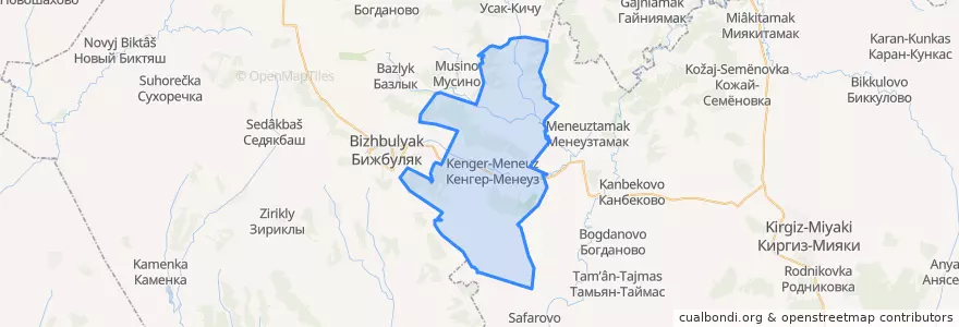 Mapa de ubicacion de Кенгер-Менеузовский сельсовет.