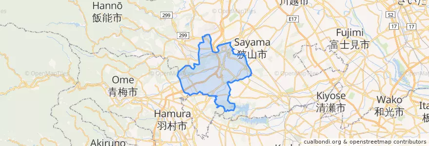 Mapa de ubicacion de 入間市.