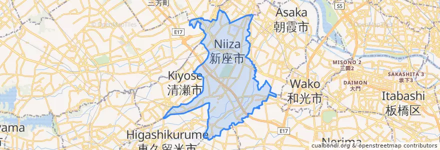 Mapa de ubicacion de Niiza.