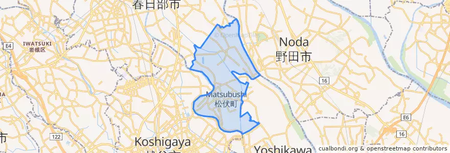 Mapa de ubicacion de Matsubushi.