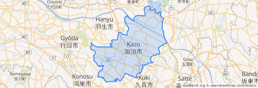 Mapa de ubicacion de 加須市.