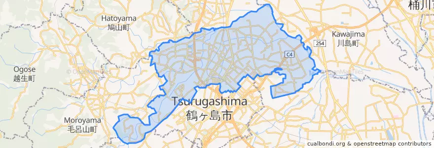 Mapa de ubicacion de 坂戸市.
