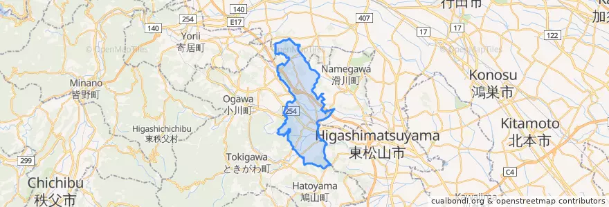 Mapa de ubicacion de 嵐山町.