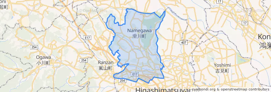 Mapa de ubicacion de 滑川町.