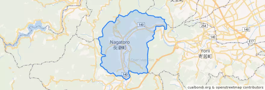 Mapa de ubicacion de 長瀞町.