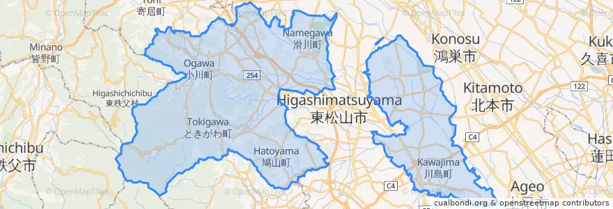 Mapa de ubicacion de 比企郡.