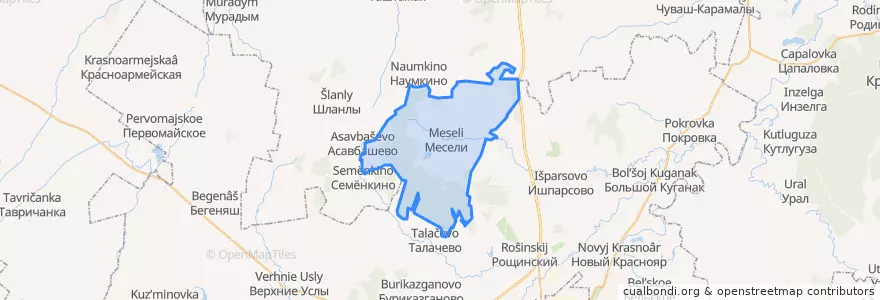 Mapa de ubicacion de Меселинский сельсовет.