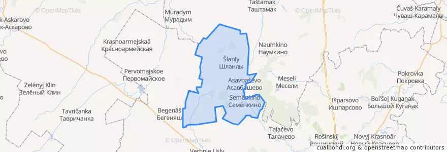 Mapa de ubicacion de Семенкинский сельсовет.