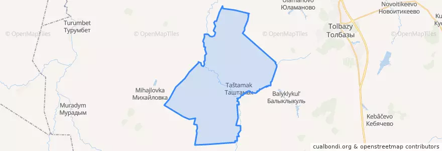Mapa de ubicacion de Таштамакский сельсовет.