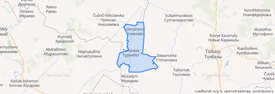 Mapa de ubicacion de Турумбетовский сельсовет.