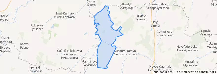 Mapa de ubicacion de Уршакский сельсовет.