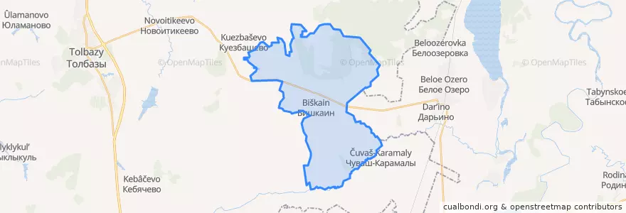 Mapa de ubicacion de Бишкаинский сельсовет.