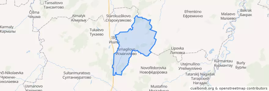 Mapa de ubicacion de Исмагиловский сельсовет.